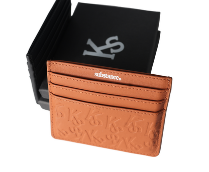 KS Monogram Card Holder - Brown
